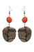 Les bijoux Jacaranda en graines naturelles : Boucles d'oreilles modèle CYPRES Rouge 0