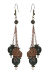 Les bijoux Jacaranda en graines naturelles : Boucles d'oreilles modèle PENDANT Noir et Caramel 0