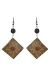 Les bijoux Jacaranda en graines naturelles : Boucles d'oreilles modèle CALEBASSE GRAVEE Noir 0