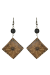 Les bijoux Jacaranda en graines naturelles : Boucles d'oreilles modÃ¨le CALEBASSE GRAVEE Noir 0