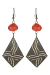 Les bijoux Jacaranda en graines naturelles : Boucles d'oreilles modèle CALEBASSE GRAVEE Rouge 0