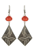 Les bijoux Jacaranda en graines naturelles : Boucles d'oreilles modÃ¨le CALEBASSE GRAVEE Rouge 0