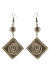Les bijoux Jacaranda en graines naturelles : Boucles d'oreilles modèle CALEBASSE GRAVEE Crème 0