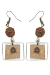 Les bijoux Jacaranda en graines naturelles : Boucles d'oreilles modèle CALEBASSE CADREE Caramel 0