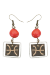 Les bijoux Jacaranda en graines naturelles : Boucles d'oreilles modÃ¨le CALEBASSE CADREE Rouge 0