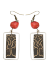 Les bijoux Jacaranda en graines naturelles : Boucles d'oreilles modÃ¨le CALEBASSE CADREE Rouge 2 0