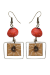 Les bijoux Jacaranda en graines naturelles : Boucles d'oreilles modÃ¨le CALEBASSE CADREE Rouge 3 0