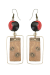 Les bijoux Jacaranda en graines naturelles : Boucles d'oreilles modèle CALEBASSE CADREE Noir et Rouge 0