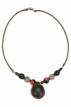 #CMUCURN - Collier modèle MUCUNA Noir et rouge