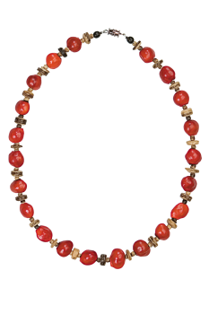 Bijou en graines naturelles : Collier modèle ORMOSIA COCO Rouge 0