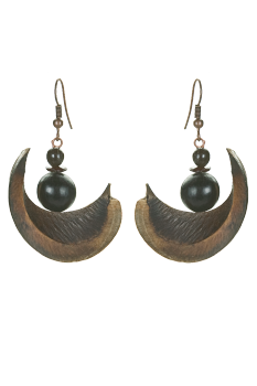 #BOLSAV1 - Boucles d'oreilles modèle LUNE Noire 