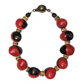 Bijou en graines naturelles : ORMOSIA ROUGE ET NOIR 0