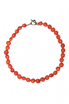 Bijou en graines naturelles : Collier modÃ¨le RAS DE COU ORMOSIA ORANGE 0
