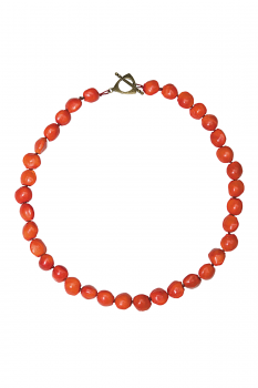 Bijou en graines naturelles : Collier modèle RAS DE COU ORMOSIA ORANGE 0