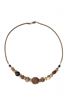 Bijou en graines naturelles : Collier modèle RAS DE COU MIX CARAMEL 0