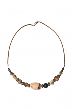 Bijou en graines naturelles : Collier modèle RAS DE COU MIX MARRON 0