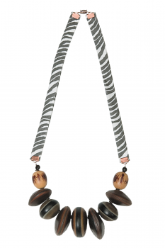 Bijou en graines naturelles : Collier modèle MUCUNA ZEBRE 0