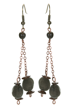 #BOCZAN1 - Boucles d'oreilles modèle PENDANT Gris 