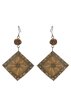 #BOKGSH3 - Boucles d'oreilles modèle CALEBASSE GRAVEE Caramel 3