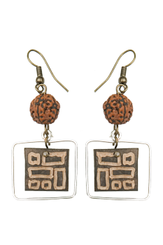 #BOKMSHC - Boucles d'oreilles modÃ¨le CALEBASSE CADREE Caramel