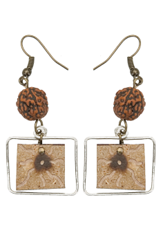 #BOKMSSO - Boucles d'oreilles modèle CALEBASSE CADREE Caramel