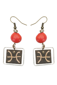 #BOKMCRC - Boucles d'oreilles modÃ¨le CALEBASSE CADREE Rouge