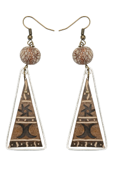 #BOKMTPA - Boucles d'oreilles modèle CALEBASSE CADREE Marbré 2