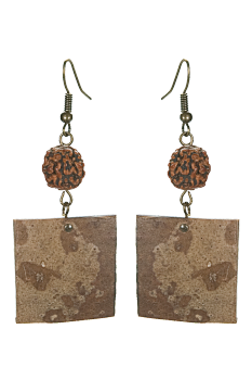 #BOKCSHI - Boucles d'oreilles modèle CALEBASSE NATURE Caramel