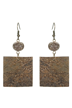 #BOKCPAC - Boucles d'oreilles modèle CALEBASSE NATURE Marbré