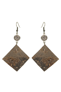 Bijou en graines naturelles : Boucles d'oreilles modÃ¨le CALEBASSE NATURE MarbrÃ© 2 0