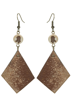 #BOKDPBA - Boucles d'oreilles modèle CALEBASSE NATURE Crème