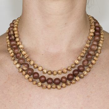 Bijou en graines naturelles : Collier modèle ACAI Triple  0