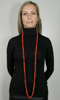 Bijou en graines naturelles : Collier modèle MALA ORMOSIA Orange 0