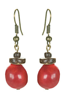 #BOSCRO1 - Boucles d'oreilles modÃ¨le CACONNIER Rouge